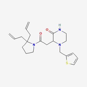 molecular formula C21H29N3O2S B6077889 3-[2-(2,2-diallyl-1-pyrrolidinyl)-2-oxoethyl]-4-(2-thienylmethyl)-2-piperazinone 