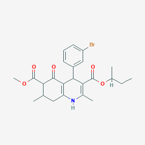 molecular formula C24H28BrNO5 B6077898 3-sec-butyl 6-methyl 4-(3-bromophenyl)-2,7-dimethyl-5-oxo-1,4,5,6,7,8-hexahydro-3,6-quinolinedicarboxylate 