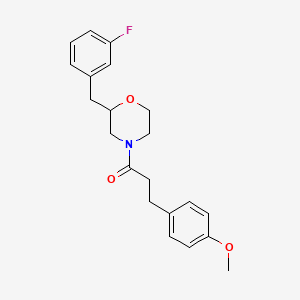 molecular formula C21H24FNO3 B6077908 2-(3-fluorobenzyl)-4-[3-(4-methoxyphenyl)propanoyl]morpholine 