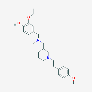 molecular formula C25H36N2O3 B6077931 2-ethoxy-4-{[({1-[2-(4-methoxyphenyl)ethyl]-3-piperidinyl}methyl)(methyl)amino]methyl}phenol 