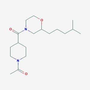 molecular formula C18H32N2O3 B6077939 4-[(1-acetyl-4-piperidinyl)carbonyl]-2-(4-methylpentyl)morpholine 