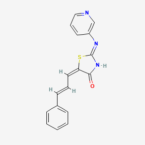 molecular formula C17H13N3OS B6077975 5-(3-phenyl-2-propen-1-ylidene)-2-(3-pyridinylamino)-1,3-thiazol-4(5H)-one 