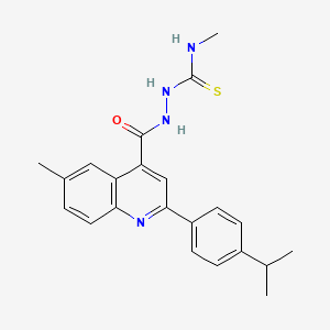 molecular formula C22H24N4OS B6077985 2-{[2-(4-isopropylphenyl)-6-methyl-4-quinolinyl]carbonyl}-N-methylhydrazinecarbothioamide 