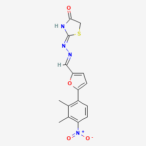 molecular formula C16H14N4O4S B6078041 5-(2,3-dimethyl-4-nitrophenyl)-2-furaldehyde (4-oxo-1,3-thiazolidin-2-ylidene)hydrazone 