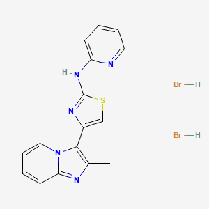 molecular formula C16H15Br2N5S B6078045 N-[4-(2-methylimidazo[1,2-a]pyridin-3-yl)-1,3-thiazol-2-yl]-2-pyridinamine dihydrobromide 