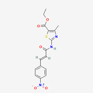 molecular formula C16H15N3O5S B6078070 ethyl 4-methyl-2-{[3-(4-nitrophenyl)acryloyl]amino}-1,3-thiazole-5-carboxylate 