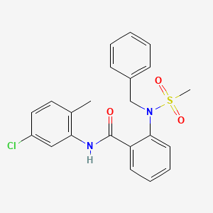 molecular formula C22H21ClN2O3S B6078078 2-[benzyl(methylsulfonyl)amino]-N-(5-chloro-2-methylphenyl)benzamide 