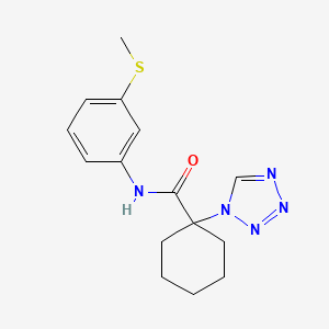 molecular formula C15H19N5OS B6078098 N-[3-(methylthio)phenyl]-1-(1H-tetrazol-1-yl)cyclohexanecarboxamide 