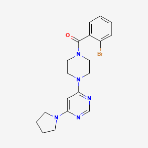 molecular formula C19H22BrN5O B6078102 4-[4-(2-bromobenzoyl)-1-piperazinyl]-6-(1-pyrrolidinyl)pyrimidine 
