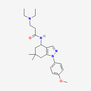 molecular formula C23H34N4O2 B6078139 N~3~,N~3~-diethyl-N~1~-[1-(4-methoxyphenyl)-6,6-dimethyl-4,5,6,7-tetrahydro-1H-indazol-4-yl]-beta-alaninamide 