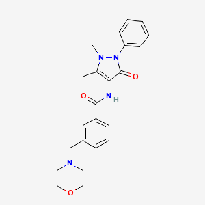 molecular formula C23H26N4O3 B6078141 N-(1,5-dimethyl-3-oxo-2-phenyl-2,3-dihydro-1H-pyrazol-4-yl)-3-(4-morpholinylmethyl)benzamide 
