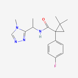 molecular formula C17H21FN4O B6078149 1-(4-fluorophenyl)-2,2-dimethyl-N-[1-(4-methyl-4H-1,2,4-triazol-3-yl)ethyl]cyclopropanecarboxamide 