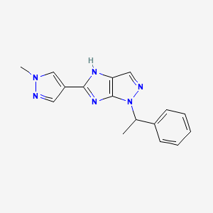 molecular formula C16H16N6 B6078154 5-(1-methyl-1H-pyrazol-4-yl)-1-(1-phenylethyl)-1,4-dihydroimidazo[4,5-c]pyrazole 