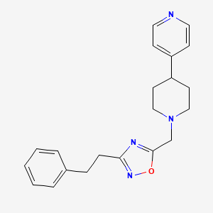 molecular formula C21H24N4O B6078156 4-(1-{[3-(2-phenylethyl)-1,2,4-oxadiazol-5-yl]methyl}-4-piperidinyl)pyridine 