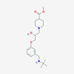 molecular formula C21H34N2O4 B6078164 methyl 1-(3-{3-[(tert-butylamino)methyl]phenoxy}-2-hydroxypropyl)-4-piperidinecarboxylate 