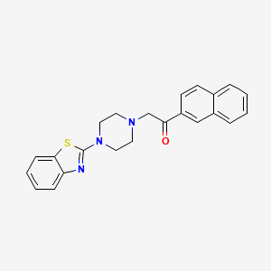 molecular formula C23H21N3OS B6078176 2-[4-(1,3-benzothiazol-2-yl)-1-piperazinyl]-1-(2-naphthyl)ethanone 