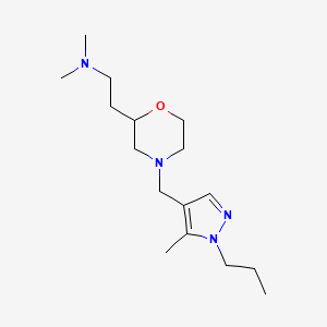 molecular formula C16H30N4O B6078182 N,N-dimethyl-2-{4-[(5-methyl-1-propyl-1H-pyrazol-4-yl)methyl]-2-morpholinyl}ethanamine 