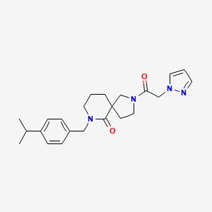 molecular formula C23H30N4O2 B6078196 7-(4-isopropylbenzyl)-2-(1H-pyrazol-1-ylacetyl)-2,7-diazaspiro[4.5]decan-6-one 