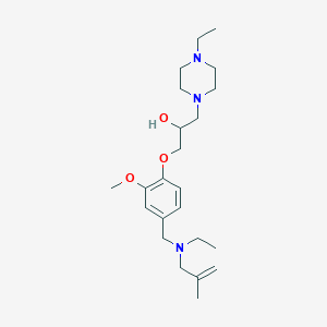 molecular formula C23H39N3O3 B6078242 1-(4-{[ethyl(2-methyl-2-propen-1-yl)amino]methyl}-2-methoxyphenoxy)-3-(4-ethyl-1-piperazinyl)-2-propanol 