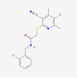 molecular formula C17H15Cl2N3OS B6078253 N-(2-chlorobenzyl)-2-[(5-chloro-3-cyano-4,6-dimethylpyridin-2-yl)thio]acetamide 