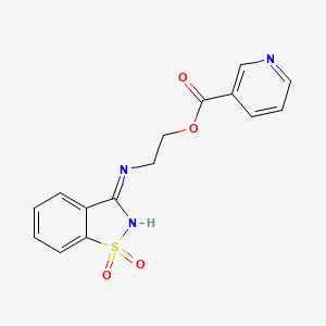 molecular formula C15H13N3O4S B6078258 2-[(1,1-dioxido-1,2-benzisothiazol-3-yl)amino]ethyl nicotinate 