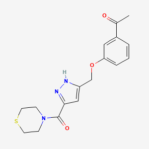 molecular formula C17H19N3O3S B6078265 1-(3-{[3-(4-thiomorpholinylcarbonyl)-1H-pyrazol-5-yl]methoxy}phenyl)ethanone 