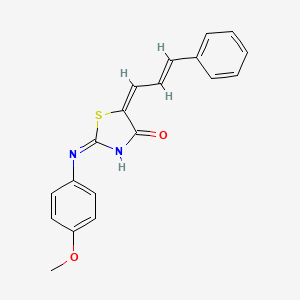 2-[(4-methoxyphenyl)imino]-5-(3-phenyl-2-propen-1-ylidene)-1,3-thiazolidin-4-one