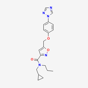 molecular formula C20H23N5O3 B6078308 N-(cyclopropylmethyl)-N-propyl-5-{[4-(1H-1,2,4-triazol-1-yl)phenoxy]methyl}-3-isoxazolecarboxamide 