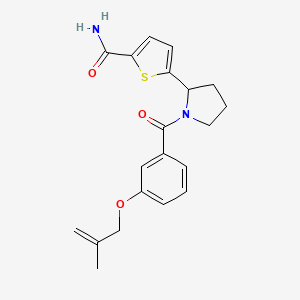 molecular formula C20H22N2O3S B6078318 5-(1-{3-[(2-methyl-2-propen-1-yl)oxy]benzoyl}-2-pyrrolidinyl)-2-thiophenecarboxamide 