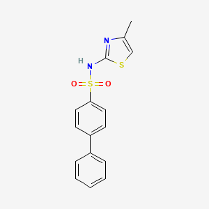 molecular formula C16H14N2O2S2 B6078332 N-(4-methyl-1,3-thiazol-2-yl)-4-biphenylsulfonamide 
