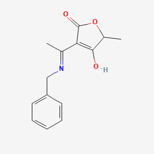 molecular formula C14H15NO3 B6078340 3-[1-(benzylamino)ethylidene]-5-methyl-2,4(3H,5H)-furandione 