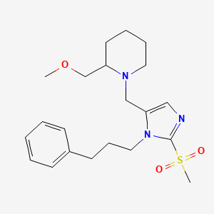 molecular formula C21H31N3O3S B6078347 2-(methoxymethyl)-1-{[2-(methylsulfonyl)-1-(3-phenylpropyl)-1H-imidazol-5-yl]methyl}piperidine 