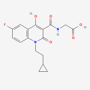 N-[1-(2-Cyclopropylethyl)-6-fluoro-4-hydroxy-2-oxo-1,2-dihydroquinoline-3-carbonyl]glycine