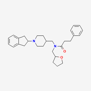 molecular formula C29H38N2O2 B6078384 N-{[1-(2,3-dihydro-1H-inden-2-yl)-4-piperidinyl]methyl}-3-phenyl-N-(tetrahydro-2-furanylmethyl)propanamide 