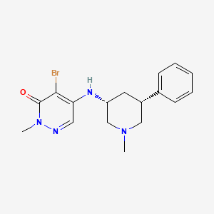 molecular formula C17H21BrN4O B607841 4-bromo-2-methyl-5-[[(3~{R},5~{R})-1-methyl-5-phenyl-piperidin-3-yl]amino]pyridazin-3-one CAS No. 2079896-25-4
