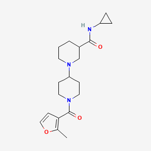 molecular formula C20H29N3O3 B6078417 N-cyclopropyl-1'-(2-methyl-3-furoyl)-1,4'-bipiperidine-3-carboxamide 