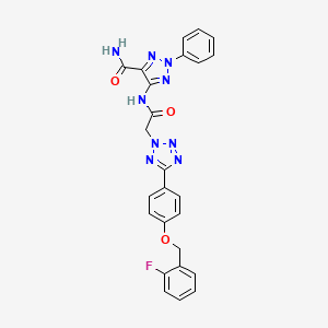 molecular formula C25H20FN9O3 B6078423 5-{[(5-{4-[(2-fluorobenzyl)oxy]phenyl}-2H-tetrazol-2-yl)acetyl]amino}-2-phenyl-2H-1,2,3-triazole-4-carboxamide 