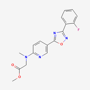 molecular formula C17H15FN4O3 B6078426 methyl N-{5-[3-(2-fluorophenyl)-1,2,4-oxadiazol-5-yl]-2-pyridinyl}-N-methylglycinate 