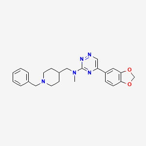 molecular formula C24H27N5O2 B6078435 5-(1,3-benzodioxol-5-yl)-N-[(1-benzyl-4-piperidinyl)methyl]-N-methyl-1,2,4-triazin-3-amine 