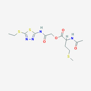 molecular formula C13H20N4O4S3 B6078440 2-{[5-(ethylthio)-1,3,4-thiadiazol-2-yl]amino}-2-oxoethyl N-acetylmethioninate 