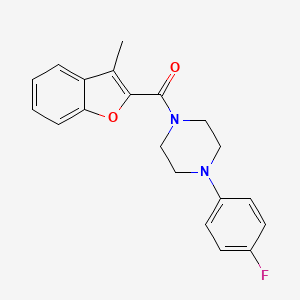 molecular formula C20H19FN2O2 B6078459 1-(4-fluorophenyl)-4-[(3-methyl-1-benzofuran-2-yl)carbonyl]piperazine 