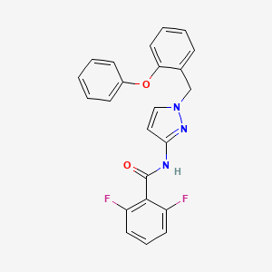 molecular formula C23H17F2N3O2 B607847 Benzamide, 2,6-difluoro-N-[1-[(2-phenoxyphenyl)methyl]-1H-pyrazol-3-yl]- CAS No. 1253186-46-7