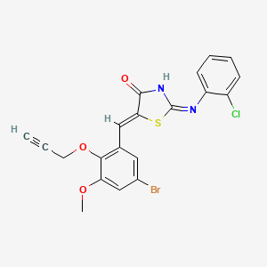 molecular formula C20H14BrClN2O3S B6078471 5-[5-bromo-3-methoxy-2-(2-propyn-1-yloxy)benzylidene]-2-[(2-chlorophenyl)amino]-1,3-thiazol-4(5H)-one 