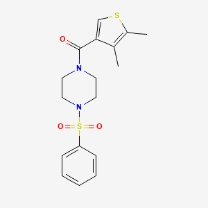 molecular formula C17H20N2O3S2 B6078477 1-[(4,5-dimethyl-3-thienyl)carbonyl]-4-(phenylsulfonyl)piperazine 