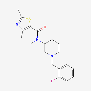 molecular formula C19H24FN3OS B6078486 N-[1-(2-fluorobenzyl)-3-piperidinyl]-N,2,4-trimethyl-1,3-thiazole-5-carboxamide 