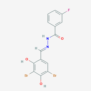 molecular formula C14H9Br2FN2O3 B6078495 N'-(3,5-dibromo-2,4-dihydroxybenzylidene)-3-fluorobenzohydrazide 