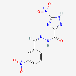 molecular formula C10H7N7O5 B6078503 3-nitro-N'-(3-nitrobenzylidene)-1H-1,2,4-triazole-5-carbohydrazide 
