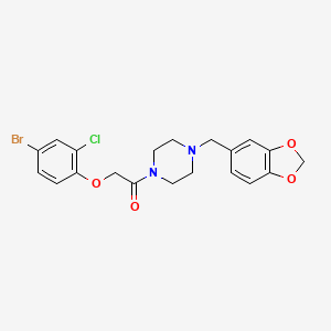 molecular formula C20H20BrClN2O4 B6078504 1-(1,3-benzodioxol-5-ylmethyl)-4-[(4-bromo-2-chlorophenoxy)acetyl]piperazine 