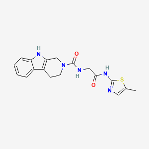 molecular formula C18H19N5O2S B6078516 N-{2-[(5-methyl-1,3-thiazol-2-yl)amino]-2-oxoethyl}-1,3,4,9-tetrahydro-2H-beta-carboline-2-carboxamide 