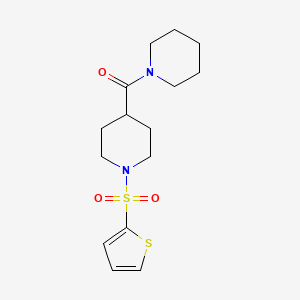 molecular formula C15H22N2O3S2 B6078550 4-(1-piperidinylcarbonyl)-1-(2-thienylsulfonyl)piperidine 